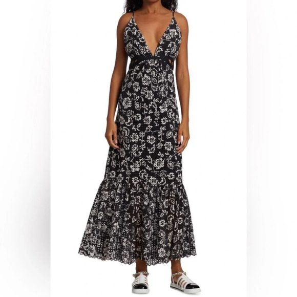 Ramy Brook Ingrid Floral Eyelet Maxi Dress - Picture 1 of 11